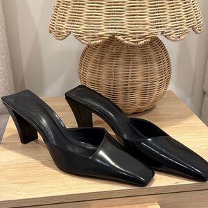 SCHUTZ size 9.5 new leather heel mules Rosie